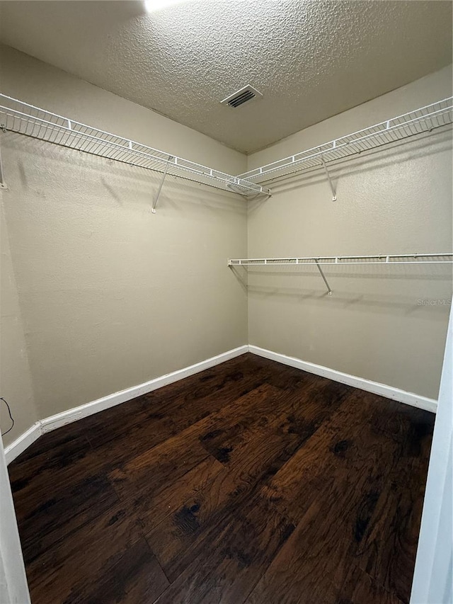 spacious closet with hardwood / wood-style flooring