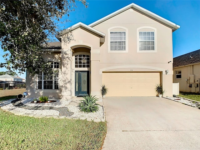 view of front facade with a garage