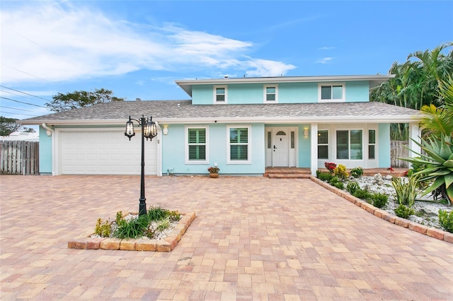 view of front of house featuring a garage