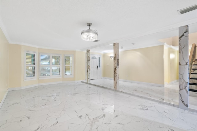 empty room with crown molding