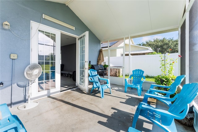 view of patio with a grill