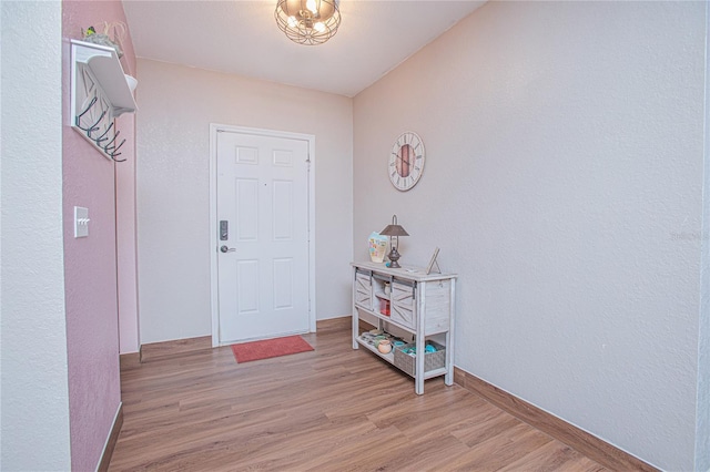 interior space with light hardwood / wood-style flooring