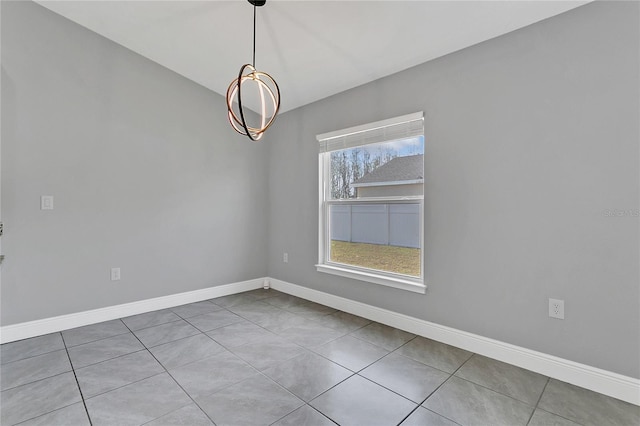 view of tiled spare room