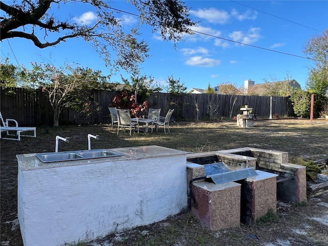 view of yard with sink