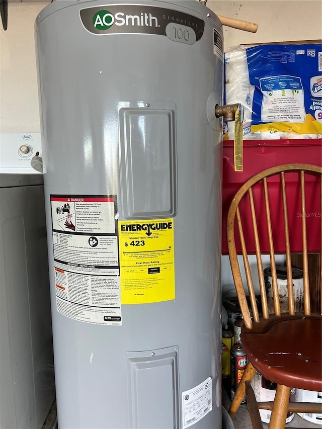 utilities with washer / clothes dryer and water heater