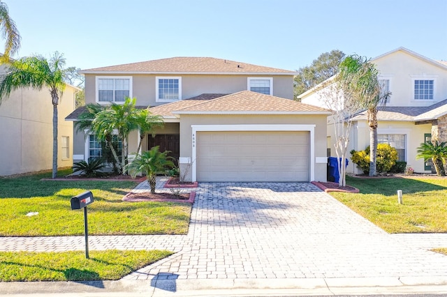 front facade with a front yard