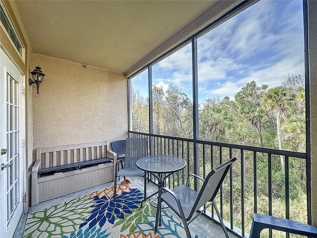 view of sunroom