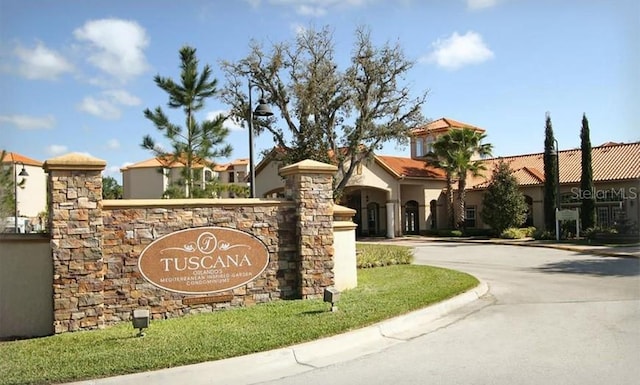 view of community sign