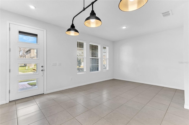 interior space with light tile patterned flooring