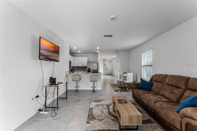 view of tiled living room