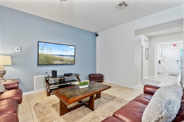 view of tiled living room