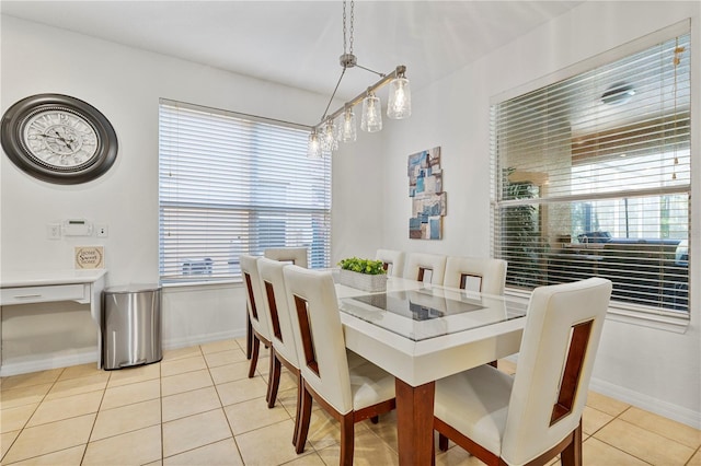 view of tiled dining area