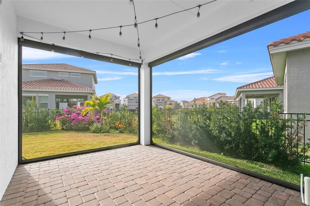 view of unfurnished sunroom