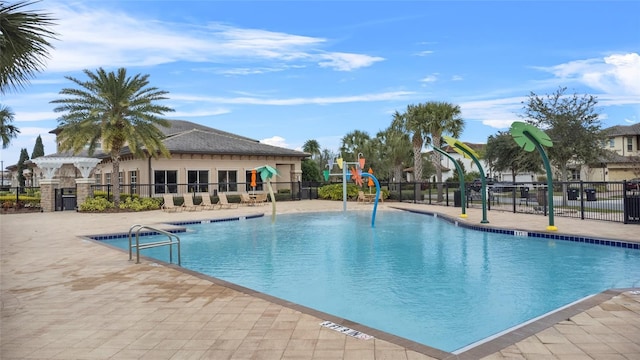 view of pool featuring a patio