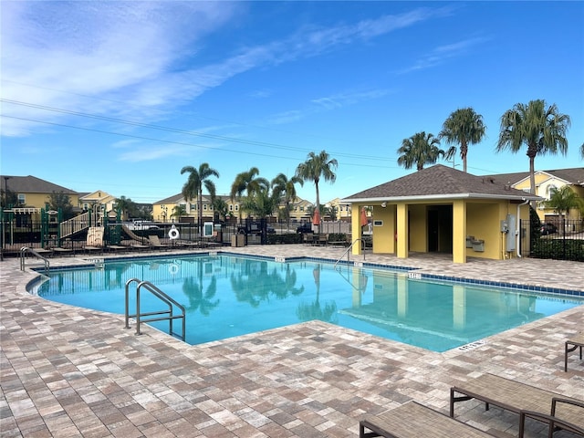 view of pool with a patio