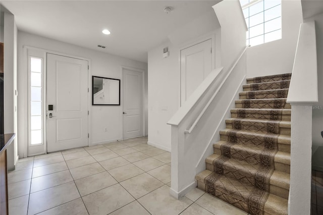 view of tiled entrance foyer