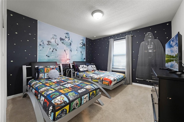 bedroom with a textured ceiling