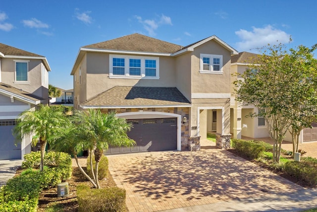 view of front facade with a garage