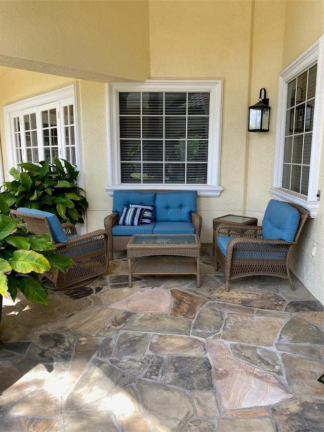 view of patio with an outdoor hangout area