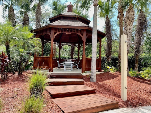 exterior space with a gazebo