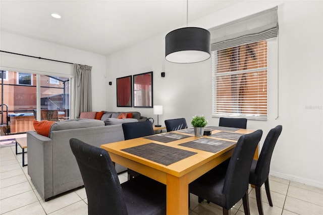 dining room featuring light tile patterned floors