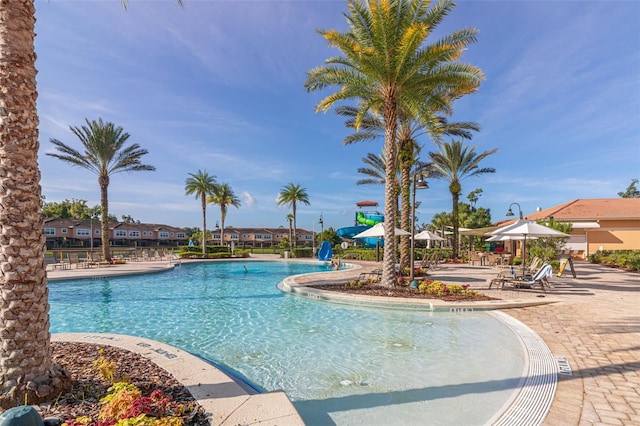 view of pool with a patio