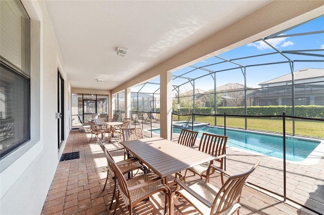 exterior space featuring a lanai