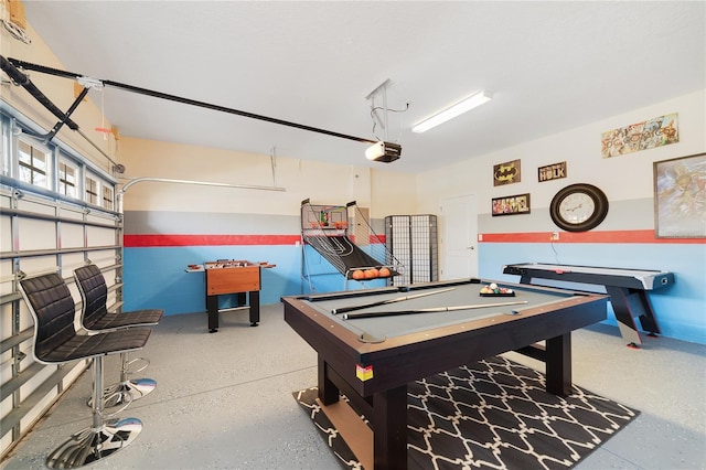 rec room with pool table