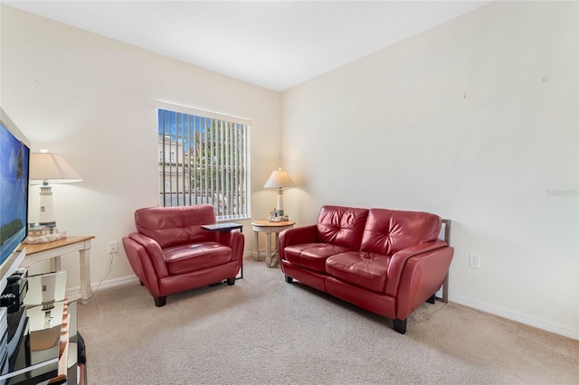 living room with carpet flooring