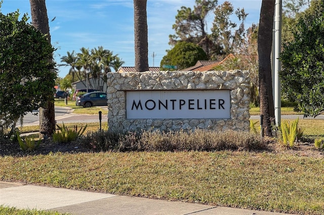 view of community sign