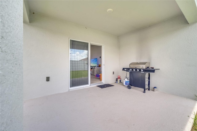 workout area featuring carpet floors