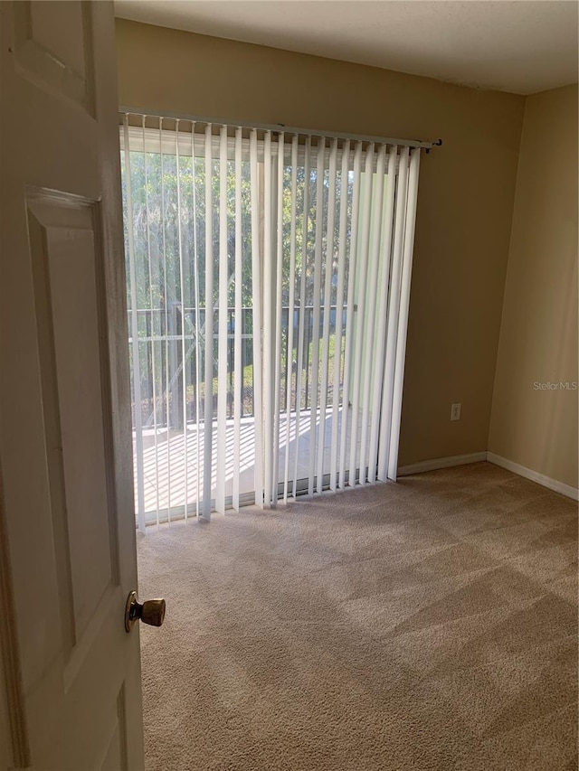 unfurnished room featuring carpet