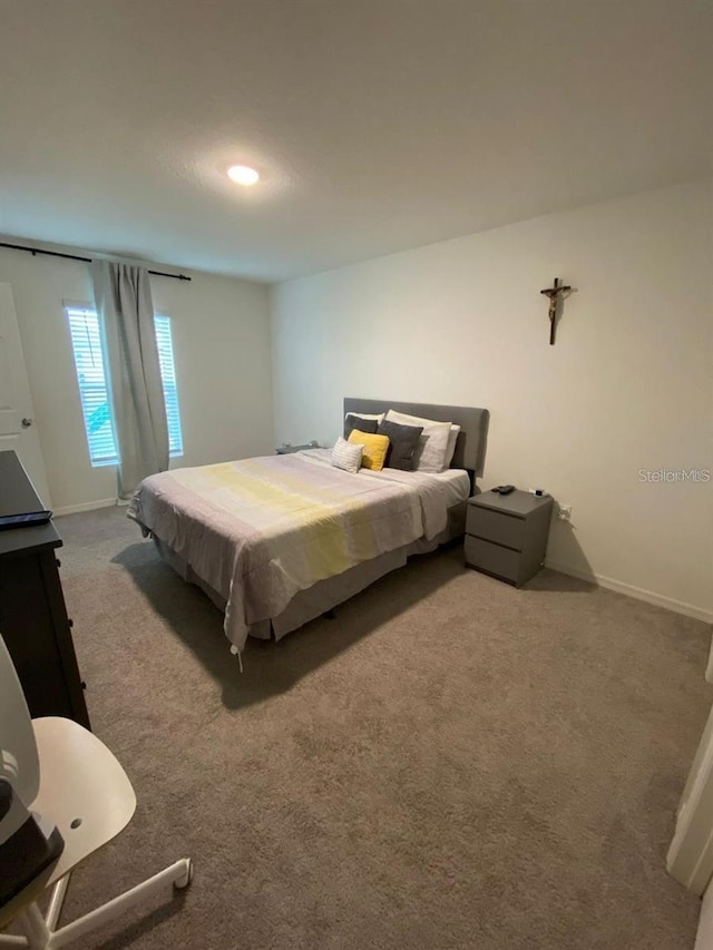 bedroom featuring carpet flooring and pool table