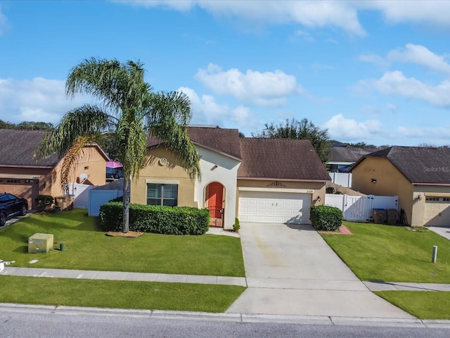 view of front of home with a front lawn