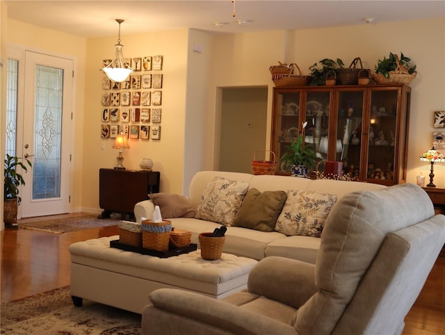 living room featuring hardwood / wood-style floors