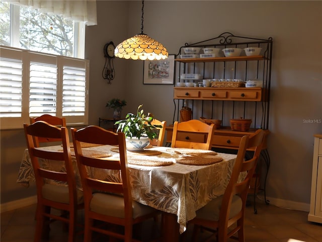 view of tiled dining space