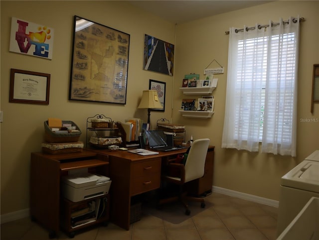 view of tiled office