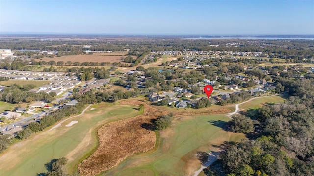 drone / aerial view featuring golf course view