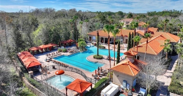 view of swimming pool with a patio