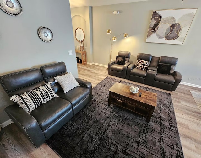 living room featuring wood-type flooring