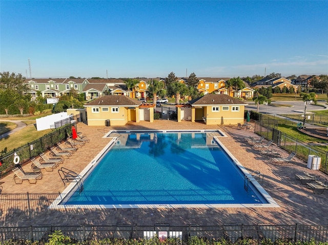 view of pool featuring a patio area