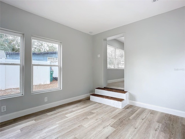 empty room featuring light hardwood / wood-style flooring