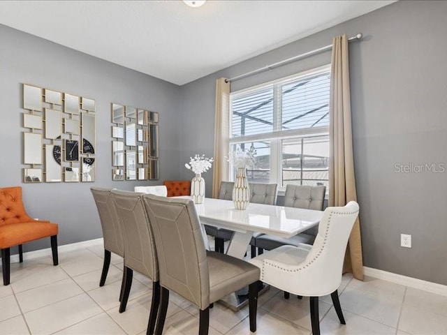 view of tiled dining area