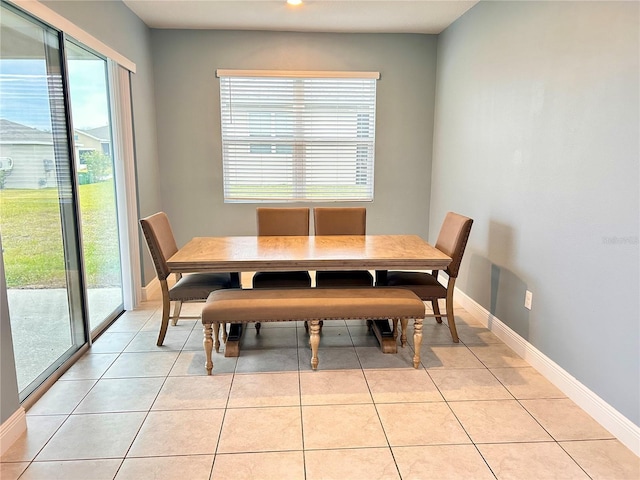 view of tiled dining room