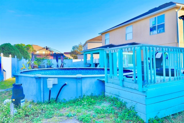 view of swimming pool featuring a gazebo