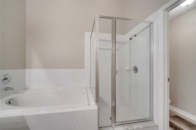 bathroom with plus walk in shower