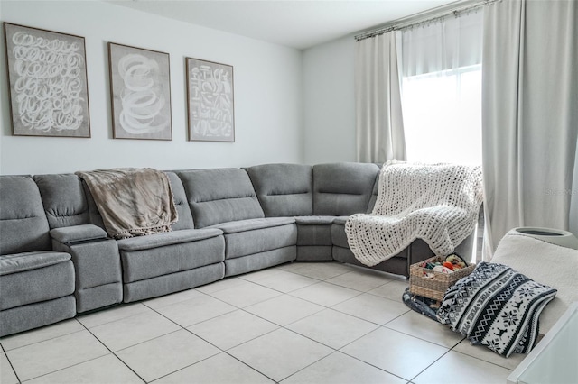 view of tiled living room