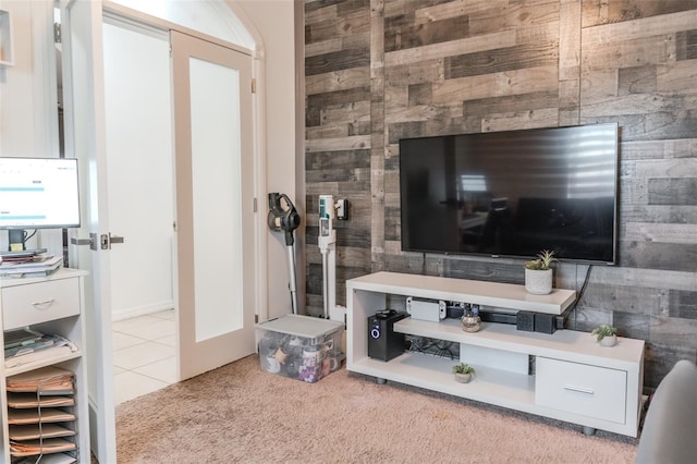 view of tiled living room