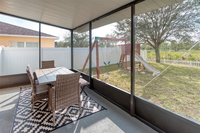 view of sunroom / solarium