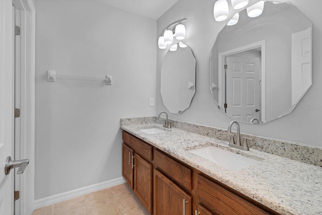 bathroom featuring vanity and tile patterned floors